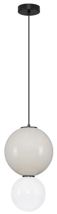 Pendul LED decorativ portelan gri, sticla alb, NOESIS