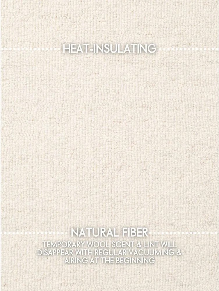 Covor crem țesut manual din lână 140x200 cm Puristic Knots – Elle Decoration