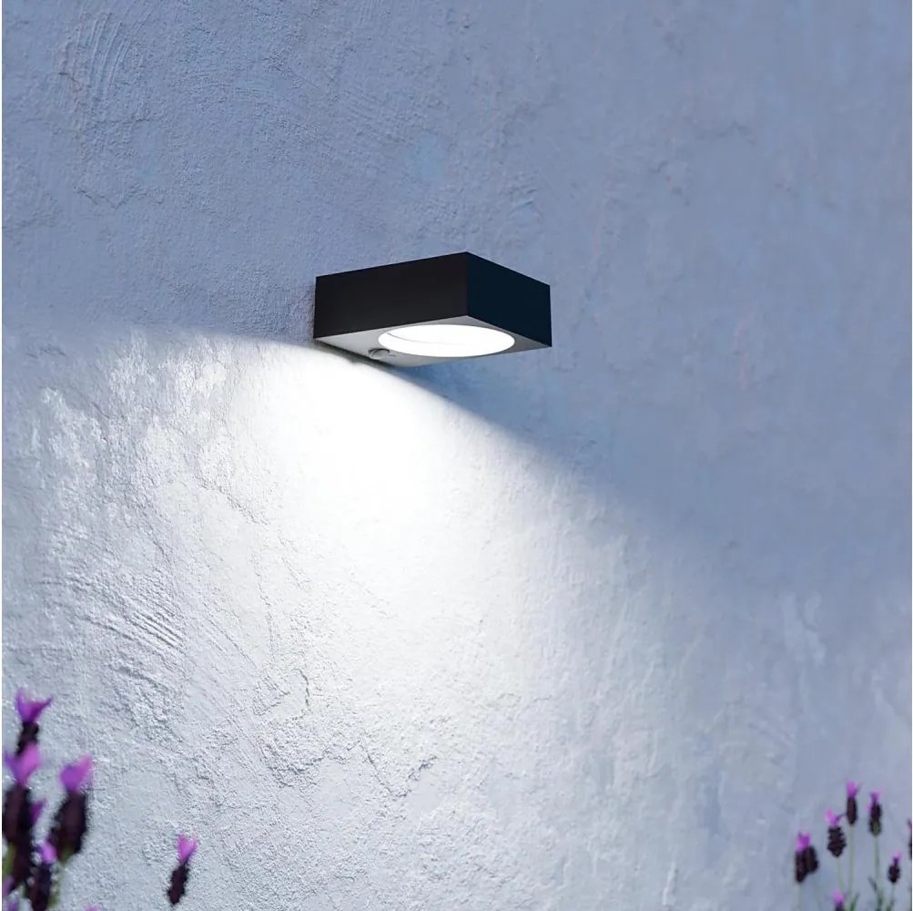 Eglo 901914-LED Lampă solară cu senzor DARFANO, LED, 6,5 W, 3,7 V, 2000 mAh, neagră