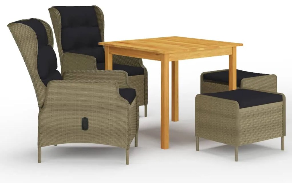 vidaXL Set mobilier de grădină, 5 piese, maro