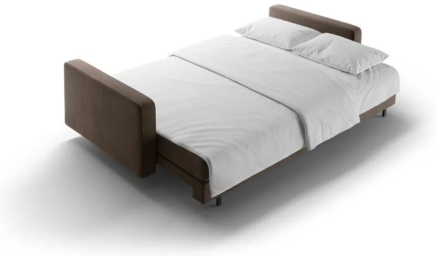 Canapea maro extensibilă, cu spațiu de depozitare cu tapițerie din catifea 222 cm Bali – Cosmopolitan Design