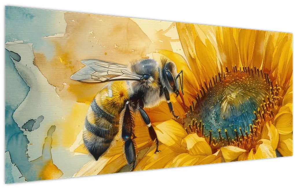 Tablou - Albină, acuarelă (120x50 cm)