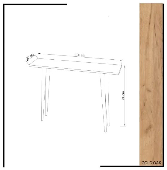 Consolă DESIDERO 74 x 100 cm, maro