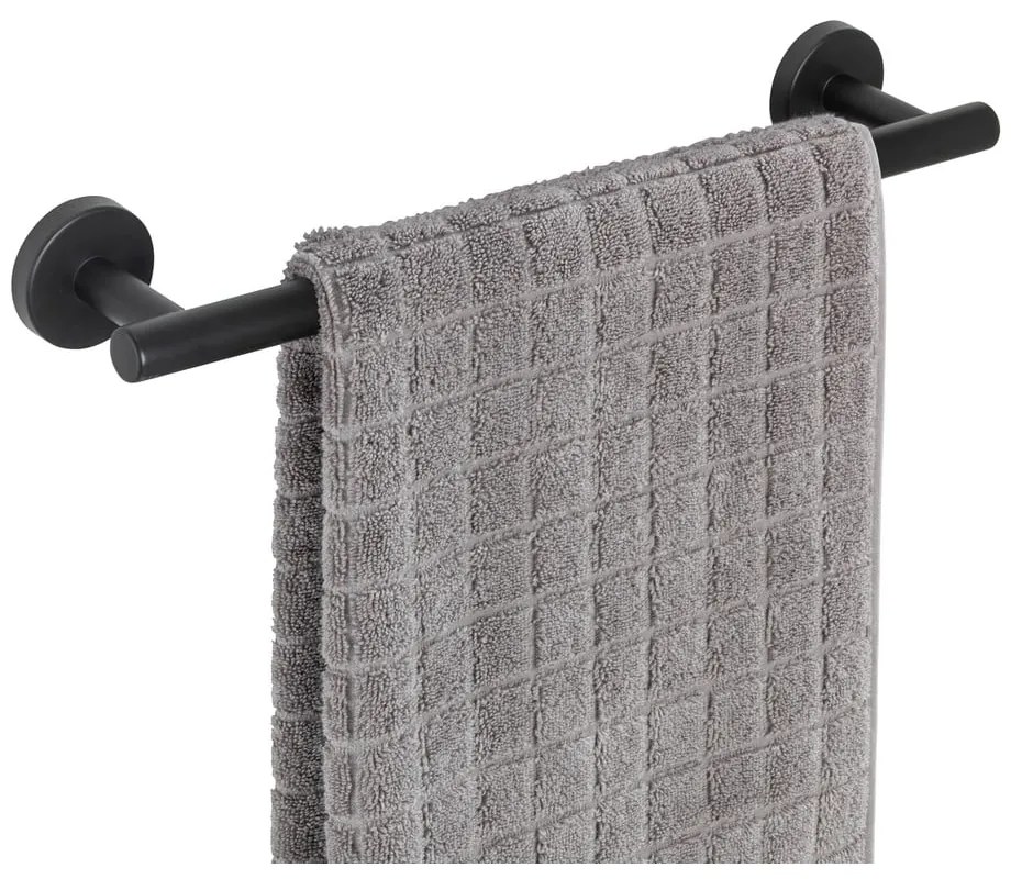 Suport pentru prosoape negru mat de montat pe perete din oțel inoxidabil Bosio – Wenko