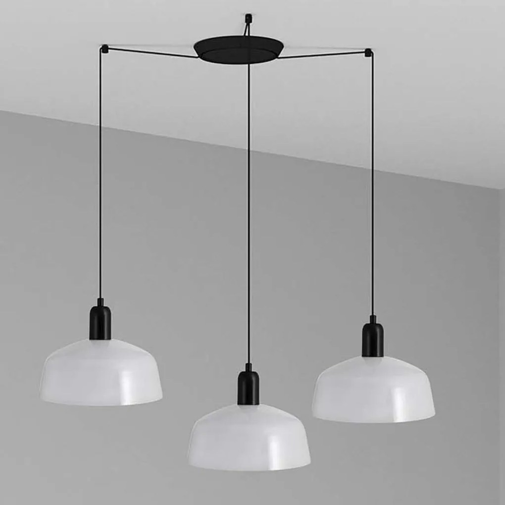 Lustra cu 3 pendule metal TATAWIN M alb