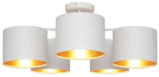 Lustră aplicată ALBA 5xE27/15W/230V albă/aurie