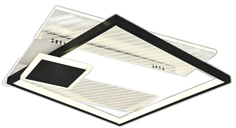 Lustra LED Cu Telecomanda, Elit's Esn R9051 S, 104W, Negru Alb