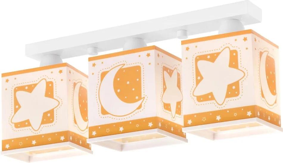 Dalber MOON LIGHT 63233J Plafoniere pentru copii alb portocaliu 3xE27 max. 60W 48x20.5 cm