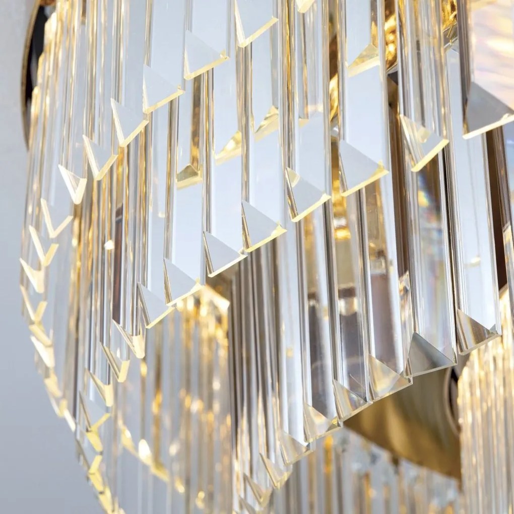 Lustra LED aplicata cristal design elegant lux PRISM D-95cm aurie 24K