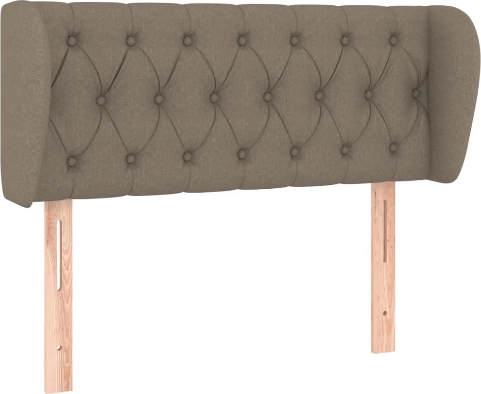 vidaXL Tăblie de pat cu aripioare gri taupe 103x23x78/88 cm textil