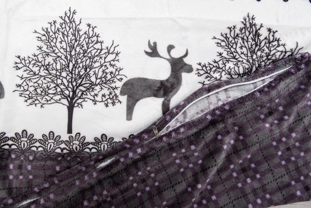 Lenjerie cocolino plus Craciun ren gri