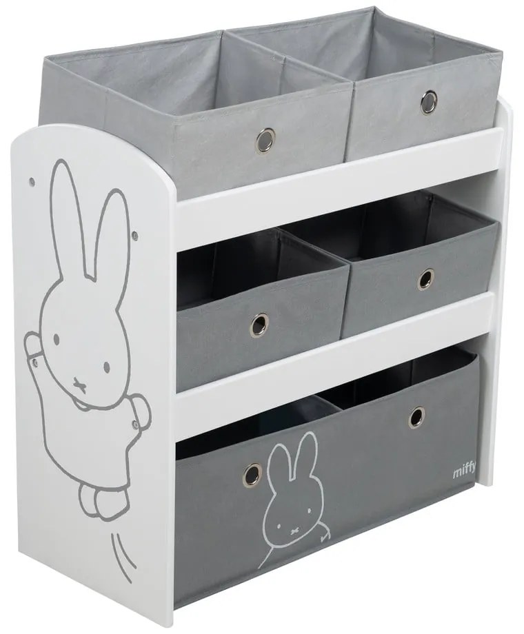 Organizator de jucării pentru copii alb/gri 63,5x29,5x60 cm Miffy – Roba