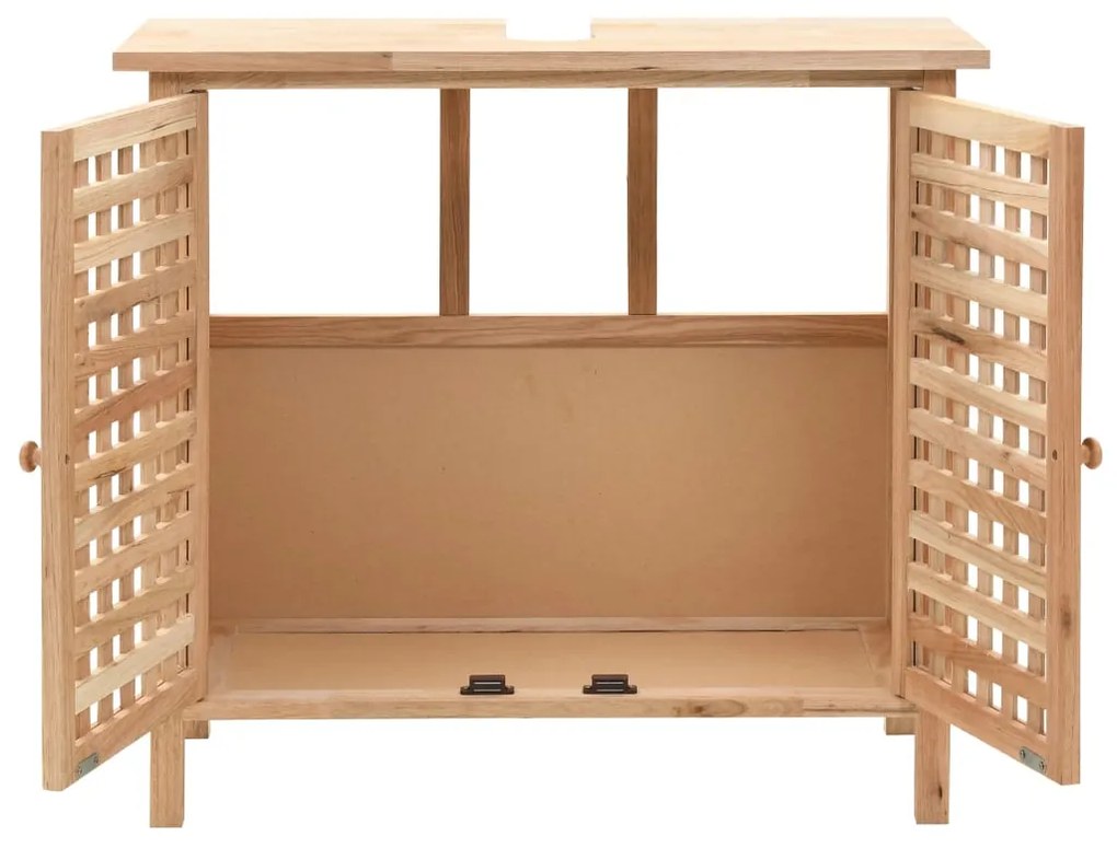 247097 vidaXL Dulap de chiuvetă, lemn masiv de nuc, 66 x 29 x 61 cm