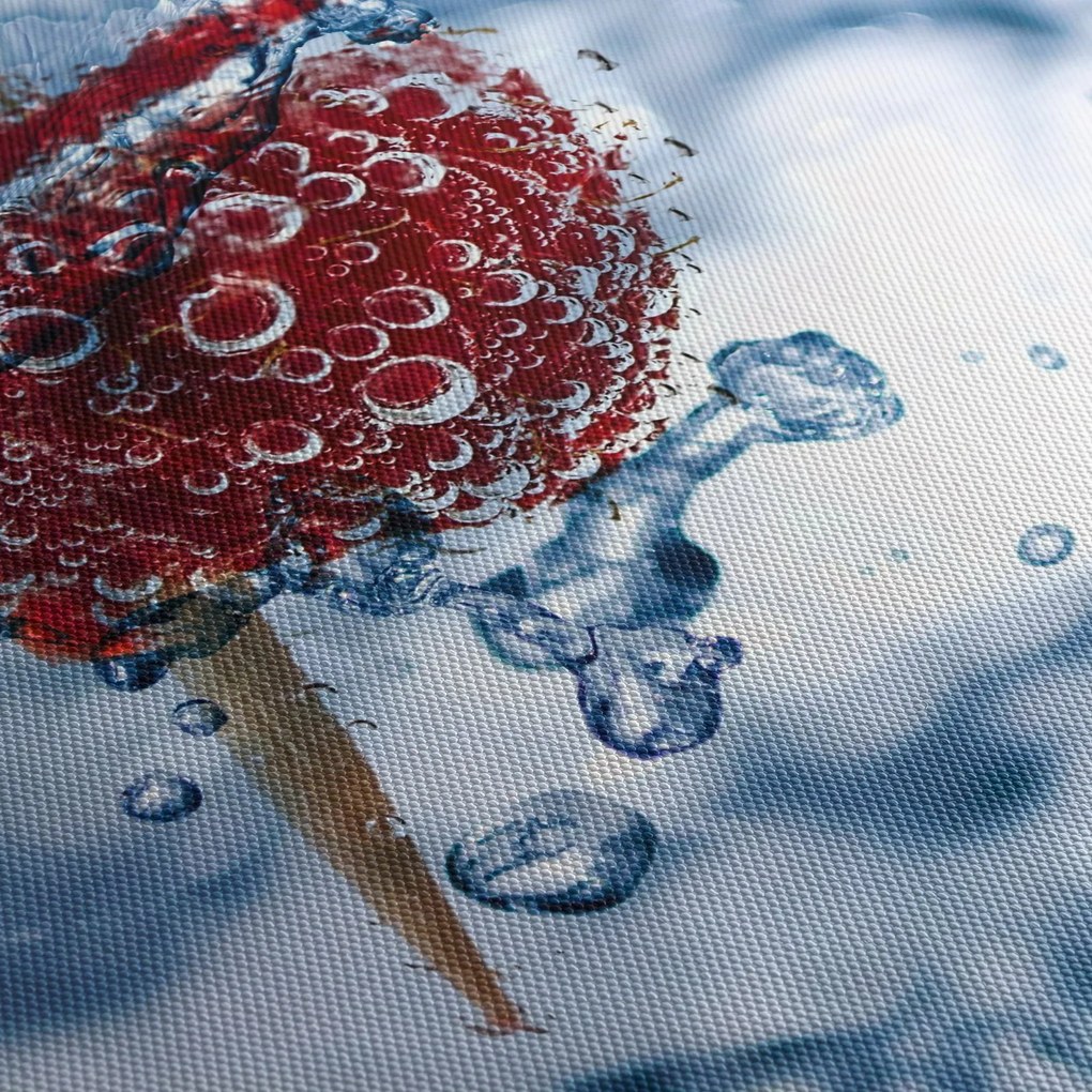 Tablou - detailu zmeură în apă (120x50 cm)