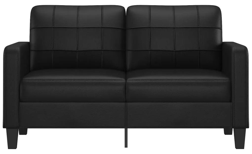 Canapea cu 2 locuri, negru, 140 cm, piele ecologica Negru, 158 x 77 x 80 cm