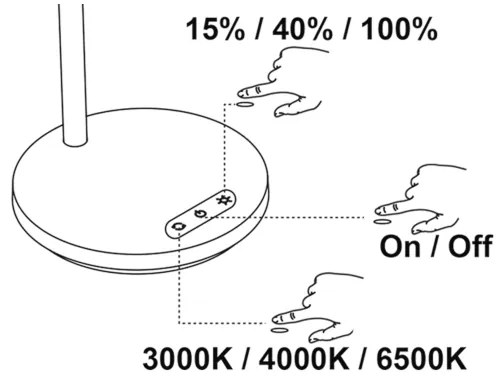 Top Light - Lampă de masă LED tactilă dimabilă BELLA LED/4,8W/5V 3000/4000/6500K albă