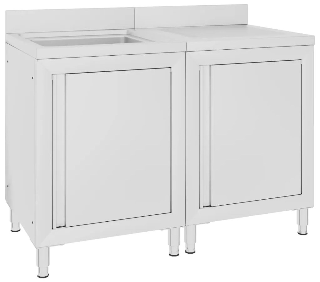 vidaXL Dulap comercial pentru chiuvetă,120x60x96 cm, oțel inoxidabil