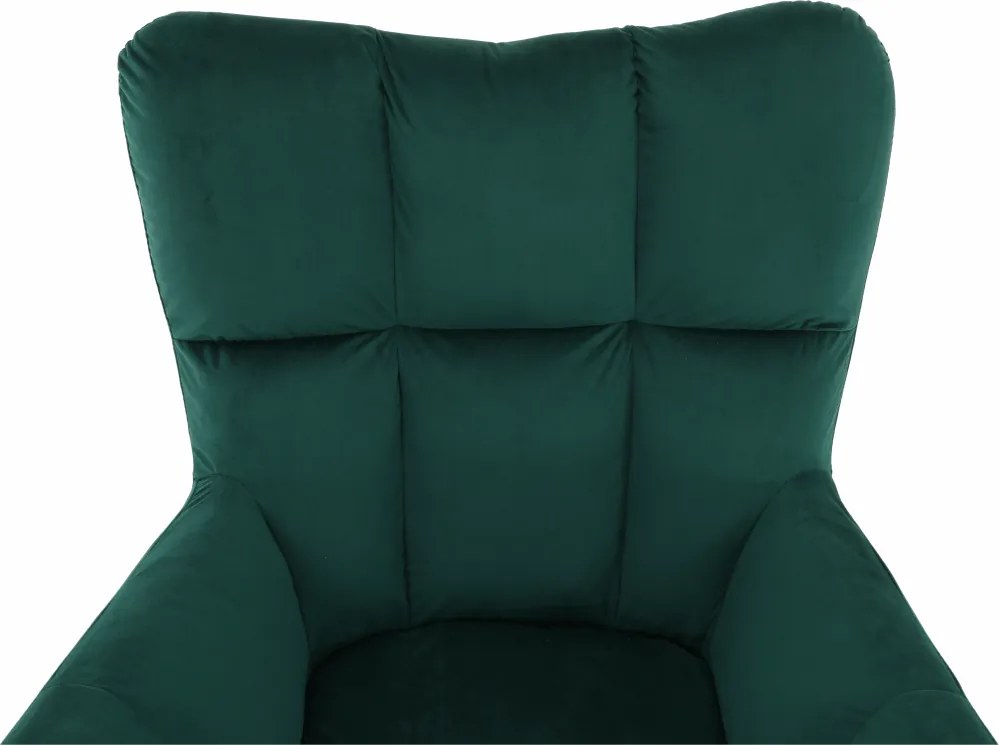 Fotoliu de design, catifea Velvet smarald/stejar, KOMODO