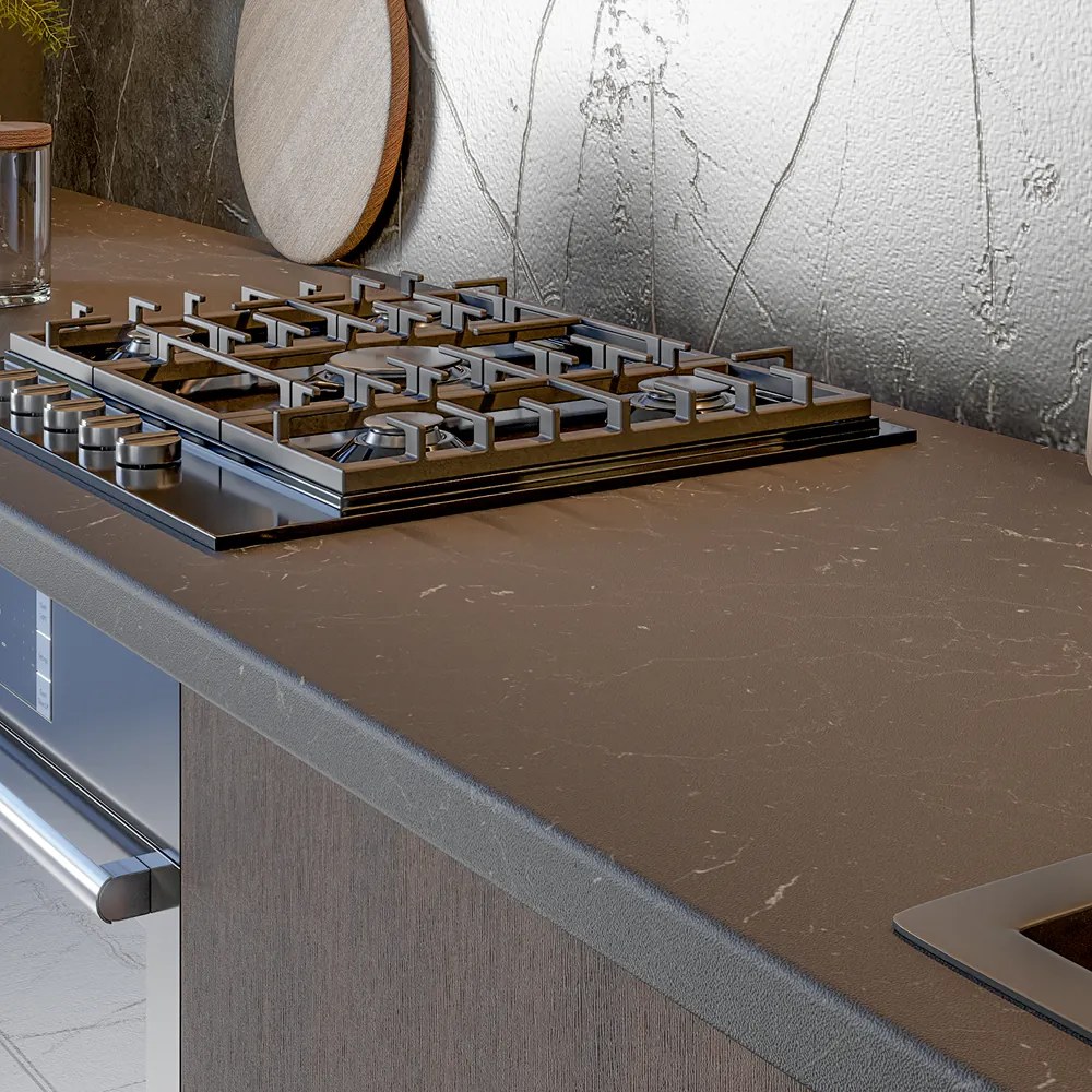 Dulap înalt pentru cuptor şi cuptor cu microunde, nuc okapi/negru, MENZO 60 DPM-210 2F