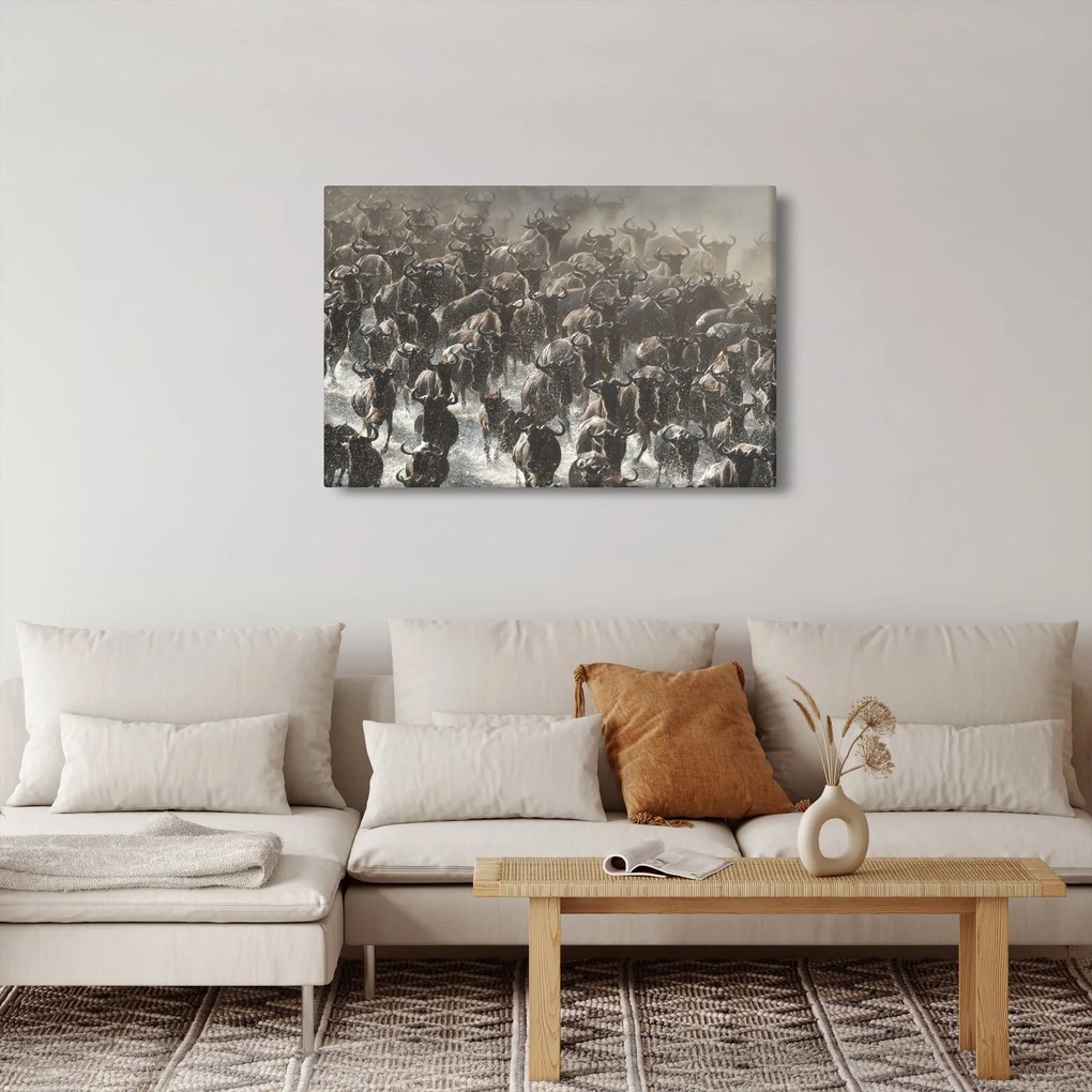 Tablou - Turmă de antilope sălbatice (90x60 cm)