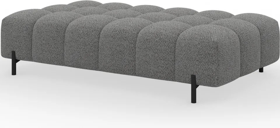 Taburet Tapitat cu Picioare Ferivo, gri bouclé – Royal 03