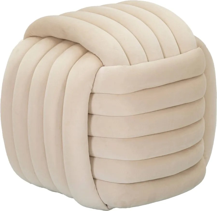 Taburet crem cu tapițerie din catifea Softy – Mauro Ferretti