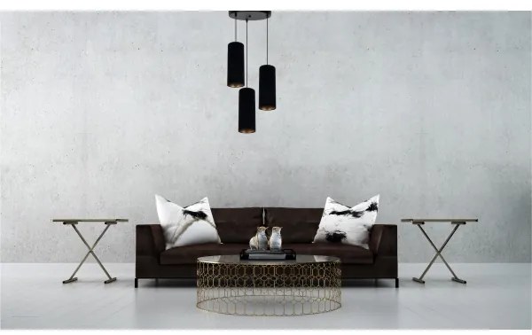 Lustră pe cablu AVALO 3xE27/60W/230V d. 35 cm negru