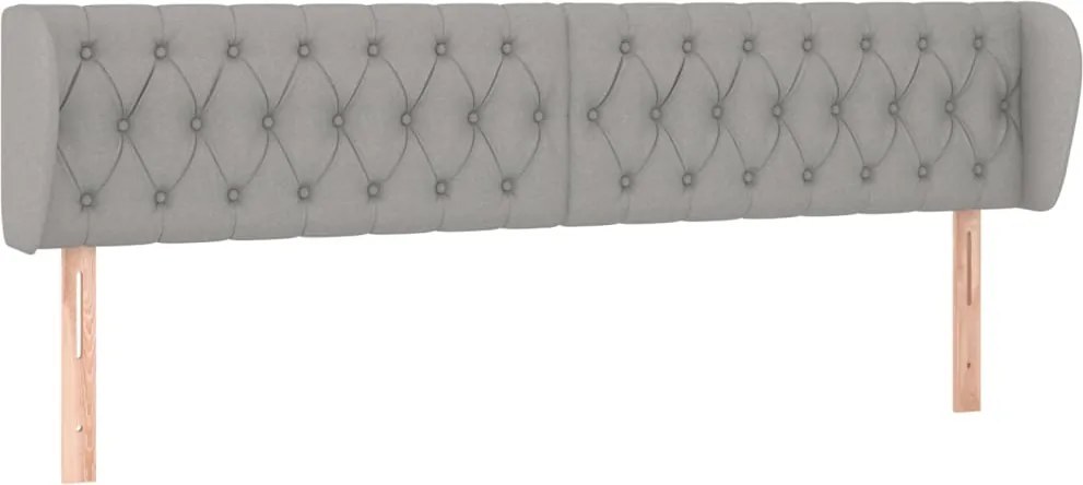 vidaXL Tăblie de pat cu aripioare gri deschis 183x23x78/88 cm textil