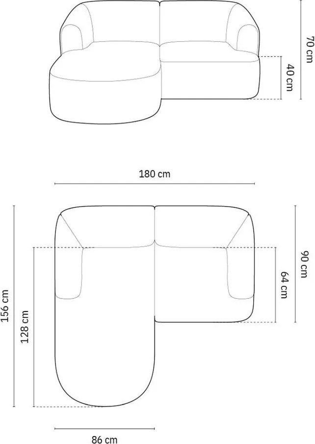 Colțar petrol cu tapițerie din catifea (cu colț pe partea stângă/cu șezlong) Campi – Cosmopolitan Design