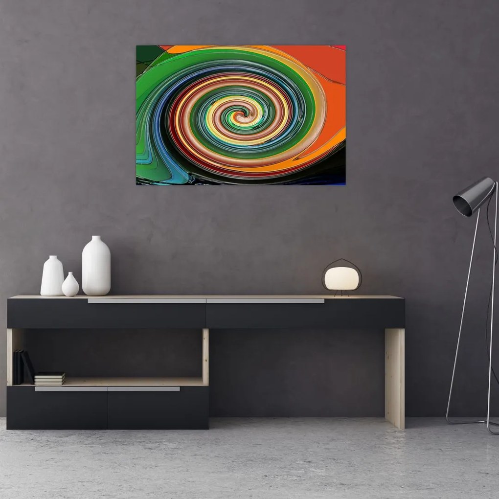 Tablou abstract - spirala colorata (90x60 cm)