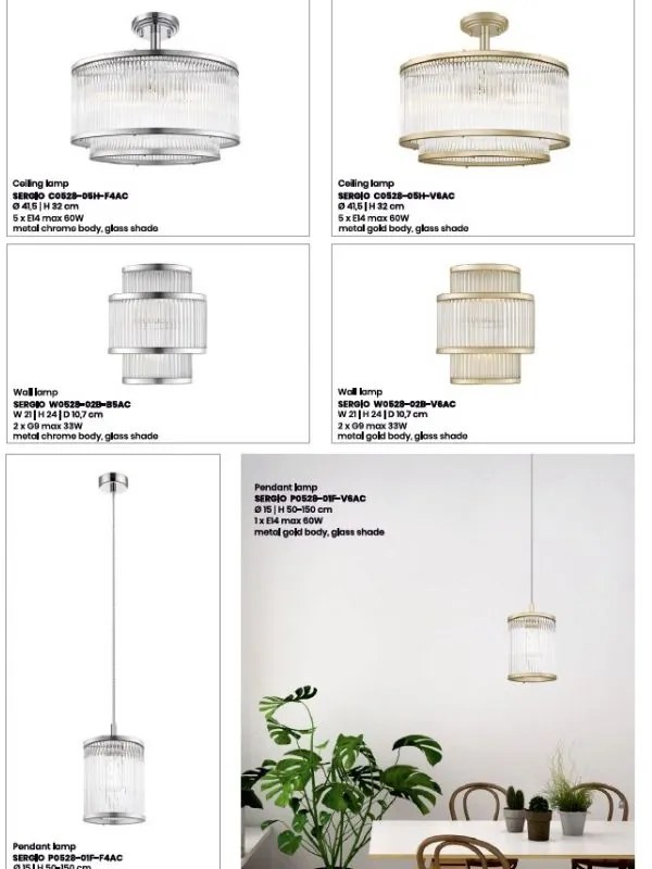 Aplica de perete eleganta design modern SERGIO auriu H-57cm
