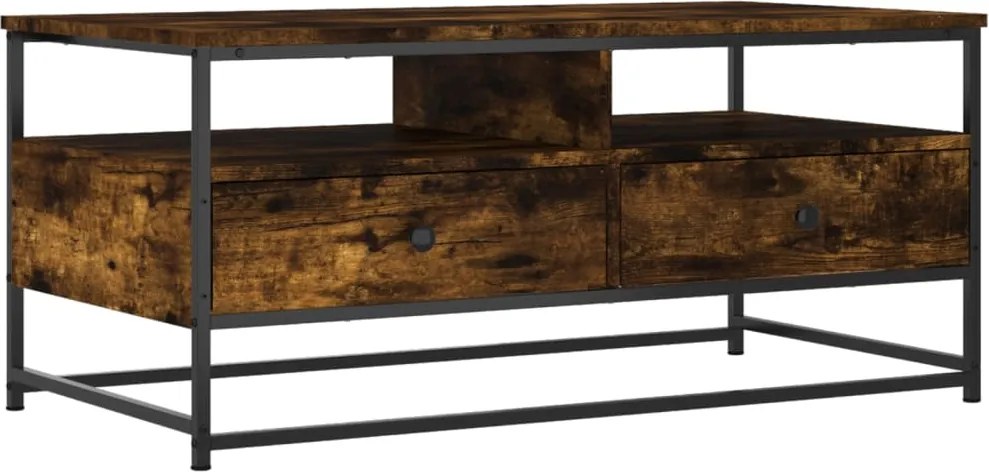 vidaXL Măsuță de cafea, stejar fumuriu, 100x51x45 cm, lemn prelucrat