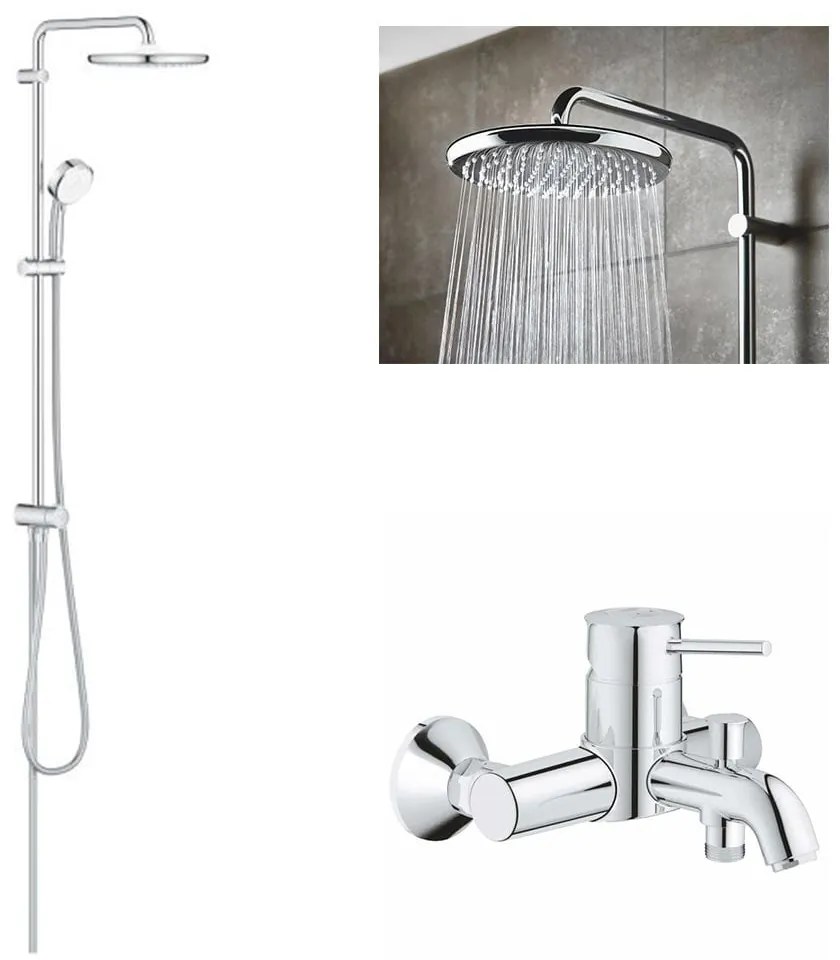 Coloana dus Grohe Tempesta 250+baterie cada Grohe Classic  (23787000  ,26675000)