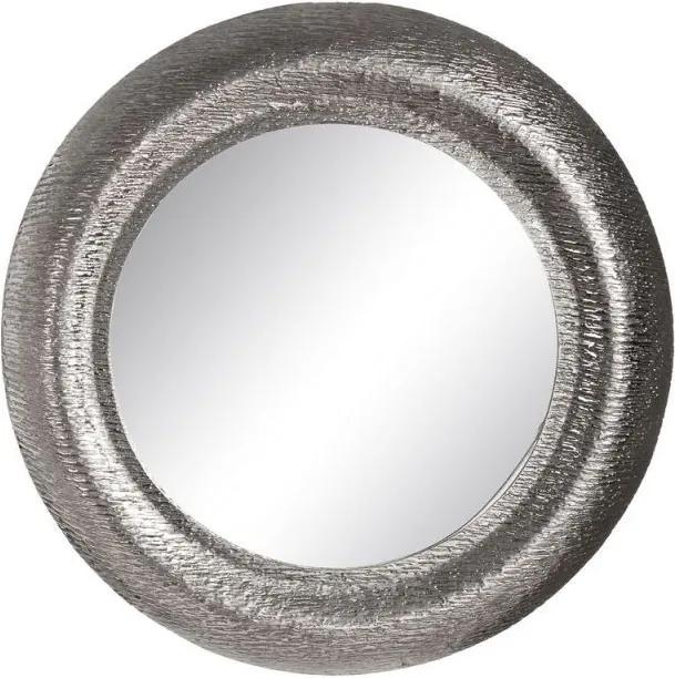 Oglinda rotunda din metal arginitu mat 54 cm Silver Ixia