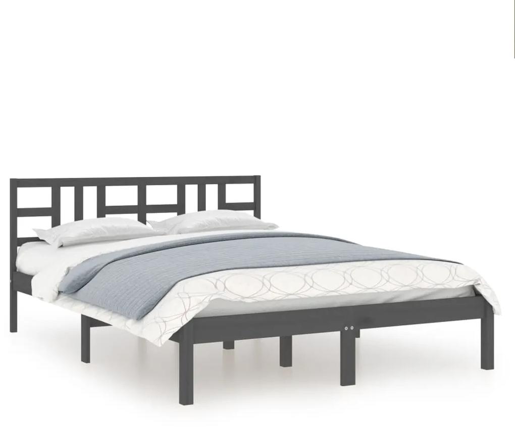 3105402 vidaXL Cadru de pat, gri, 120x200 cm, lemn masiv
