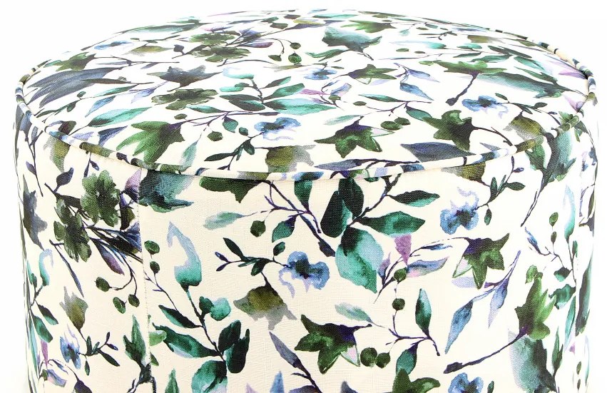 Set 2 tabureti tapitati cu imprimeu floral Indira multicolori/albi