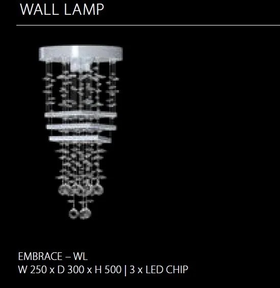 Aplica de perete moderna Vision design LUX Cristal Bohemia Exclusive EMBRACE