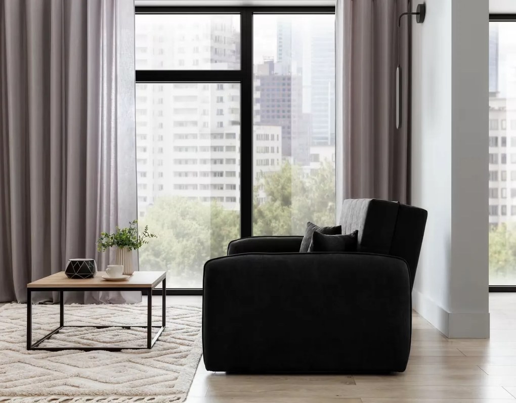 Canapea extensibila de 2 locuri LAINE, neagra