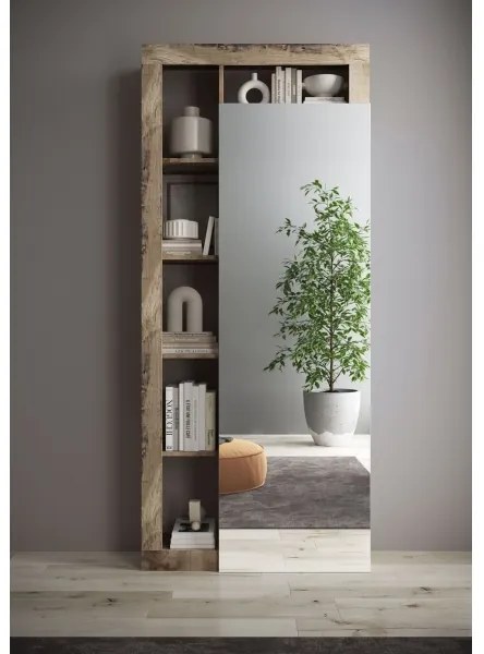 Dulap pentru haine LENOR 91x209 cm, alb/maro