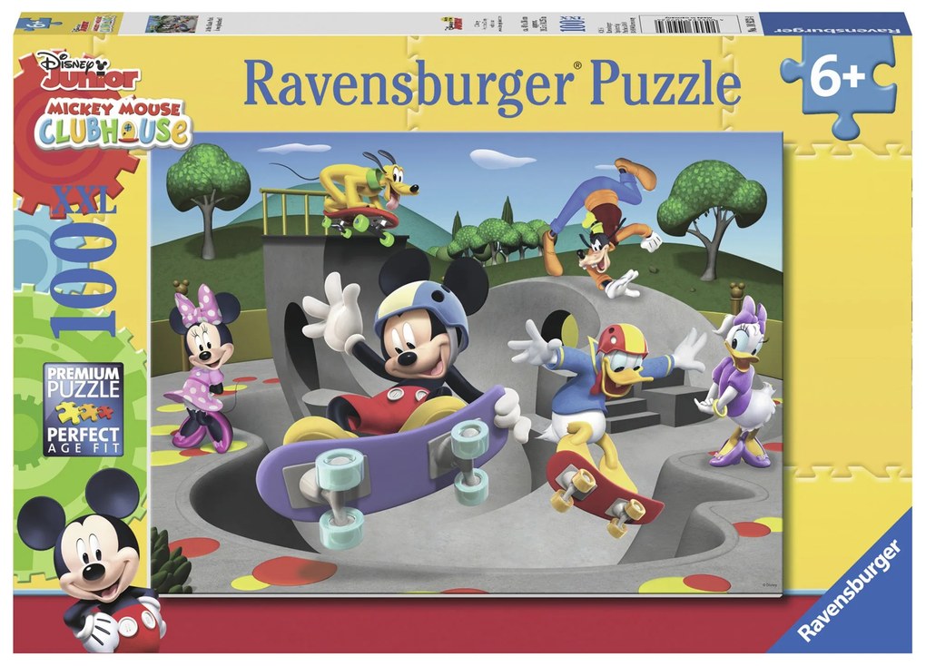 PUZZLE MICKEY CU SKATEBOARD, 100 PIESE - RAVENSBURGER (RVSPC10923)