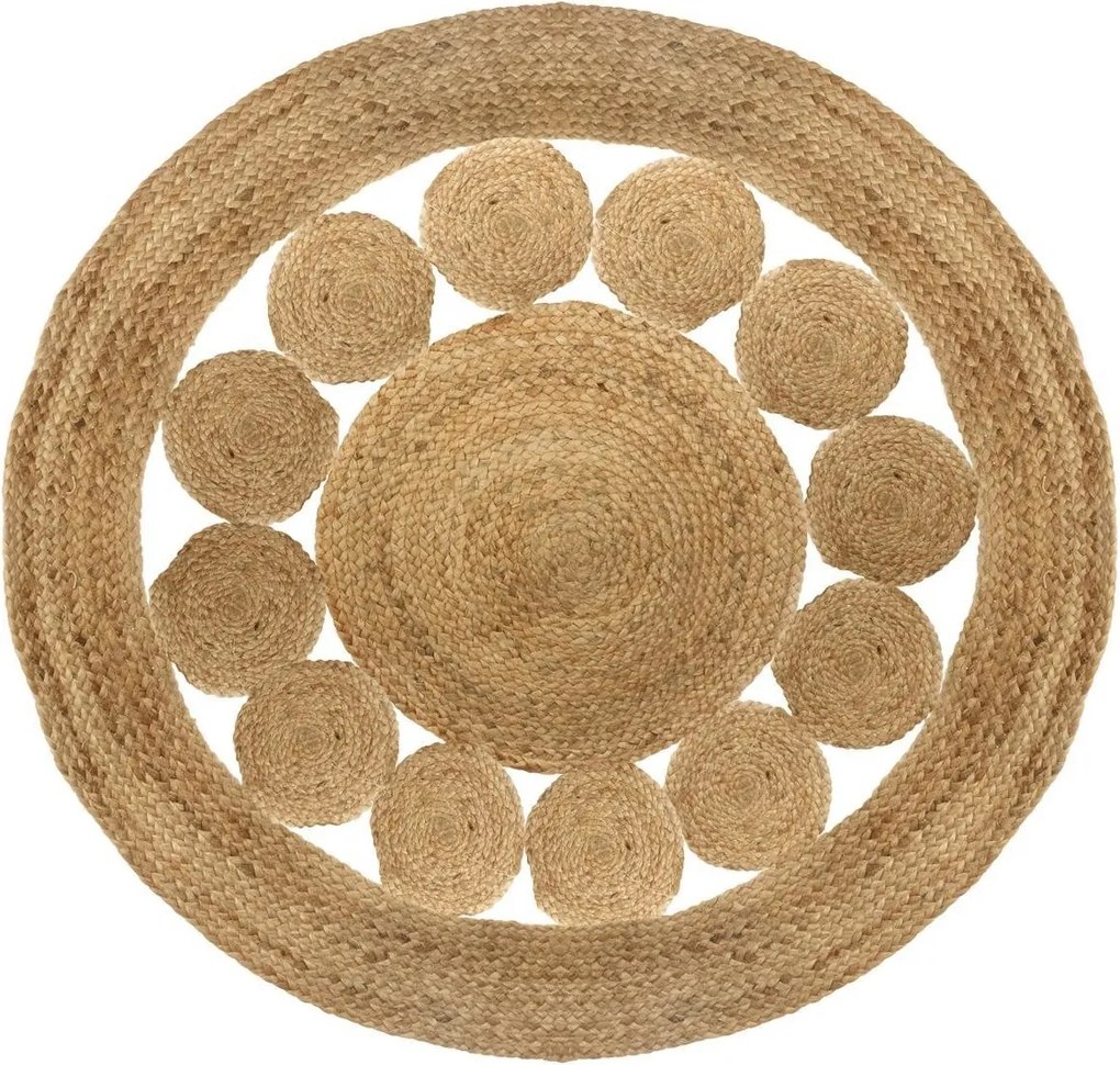 Covor decorativ din iută, Ø 120 cm, rotund