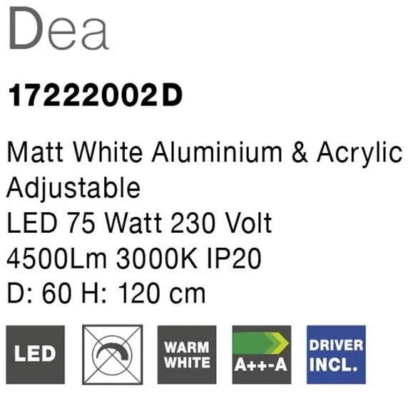 Lustra moderna suspendata, diametru 60cm, LED dimabil DEA NVL-17222002 D