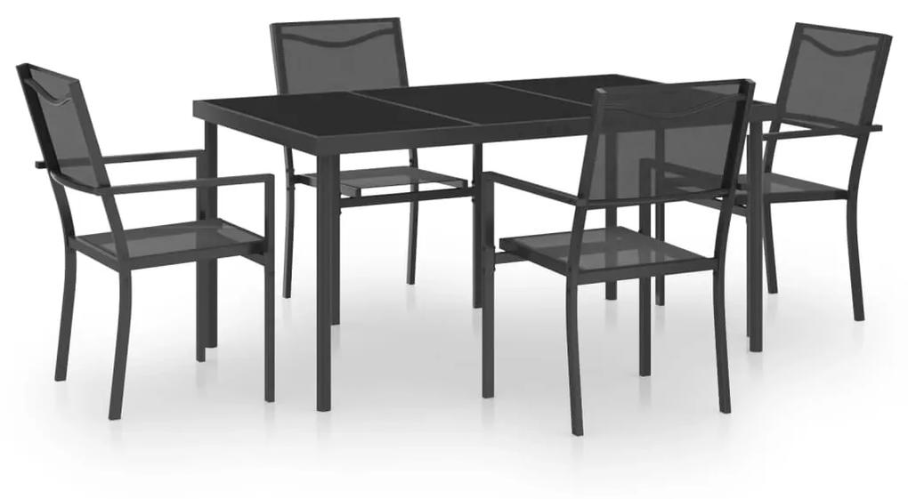 3073516 vidaXL Set mobilier de exterior, 5 piese, oțel
