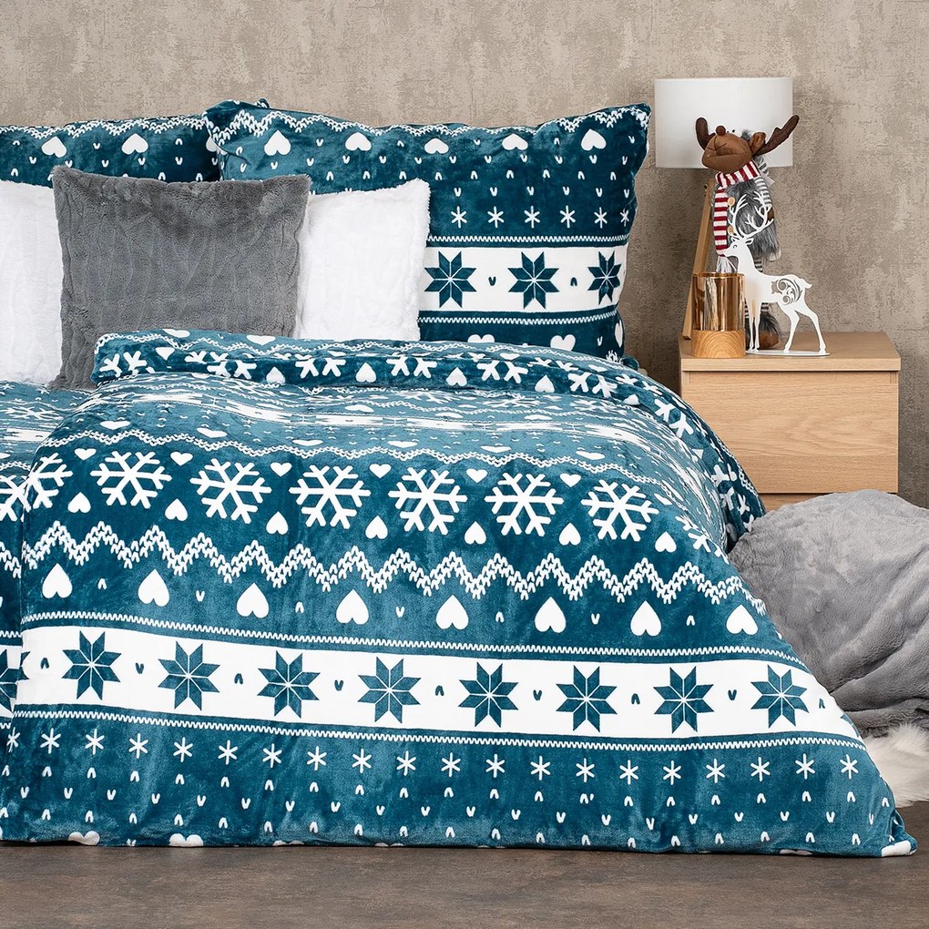 Lenjerie de pat din microflanel 4Home Nordic love, 140 x 220 cm, 70 x 90 cm