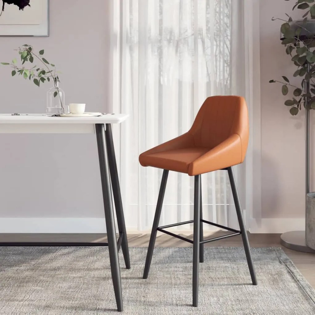 338736 vidaXL Scaun de bar, maro deschis, piele ecologică