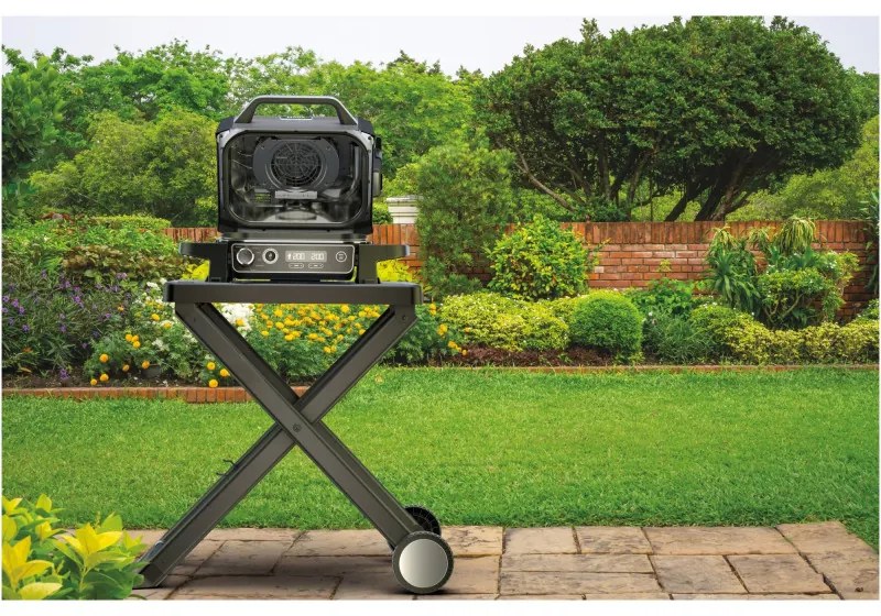 Gratar electric Ninja OG701EU, 2400W, Pana la 260C, Acoperire interna amina ceramica, Woodfire, Gri