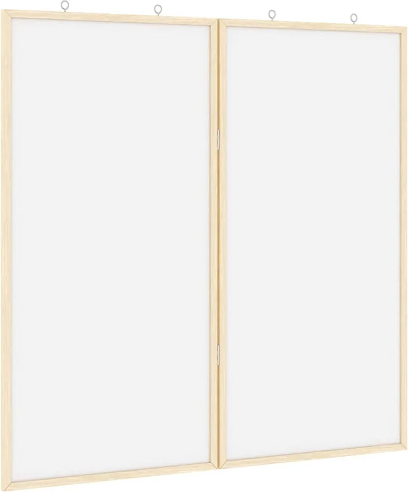 vidaXL Tablă de Anunțuri Manual Alb 80 x 80 x 1.4 cm Lemn masiv de pin