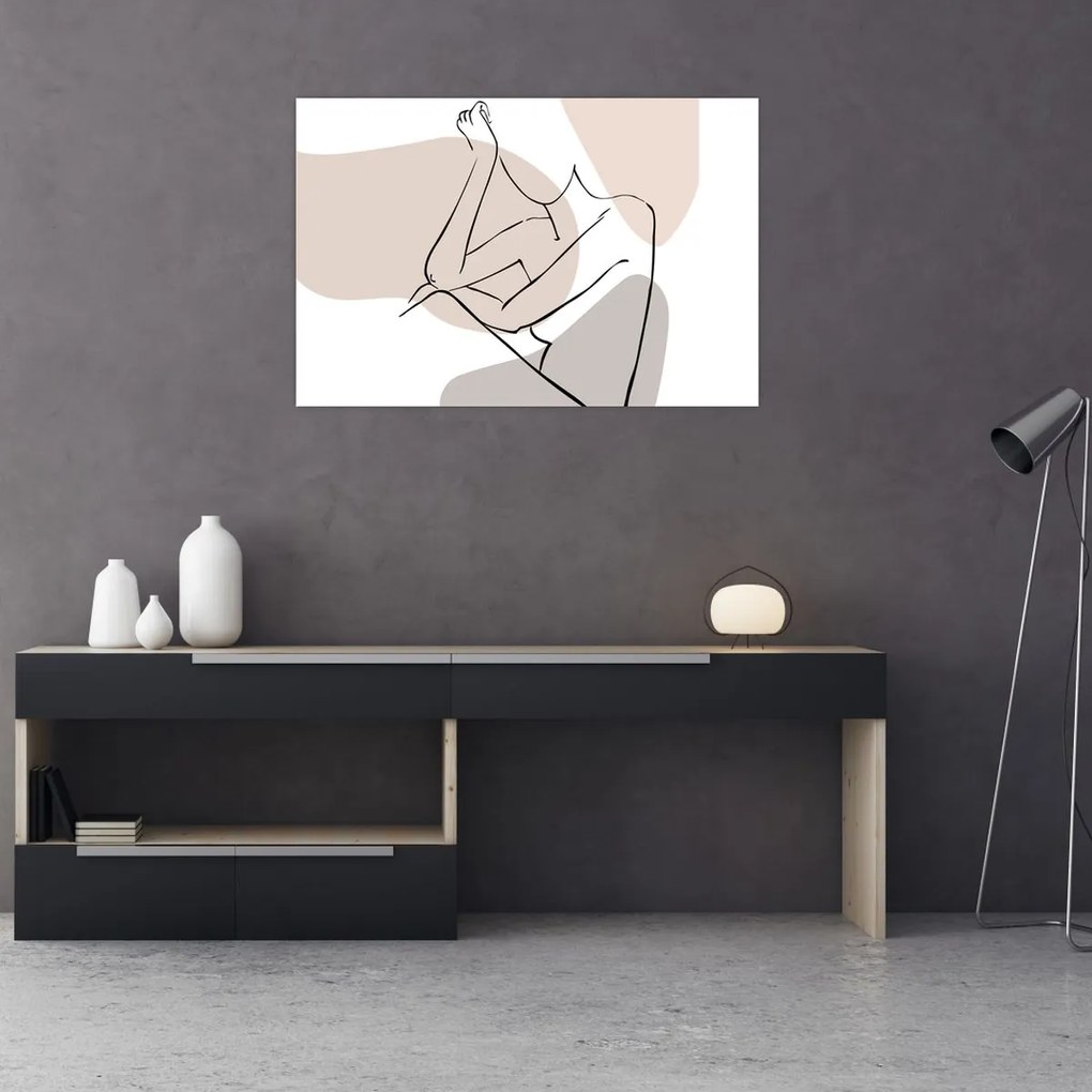 Tablou - Femeie corp linie de artă N⁰1 (90x60 cm)
