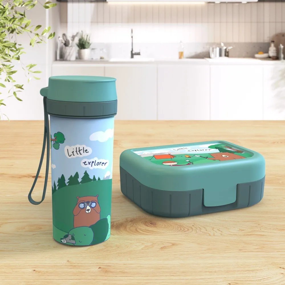 Sticlă pentru copii verde 400 ml Memory Kids - Rotho