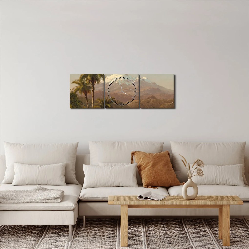 Tablou - Frederic Edwin Church, Tamaca Palms, reproducere (cu ceas) (90x30 cm)